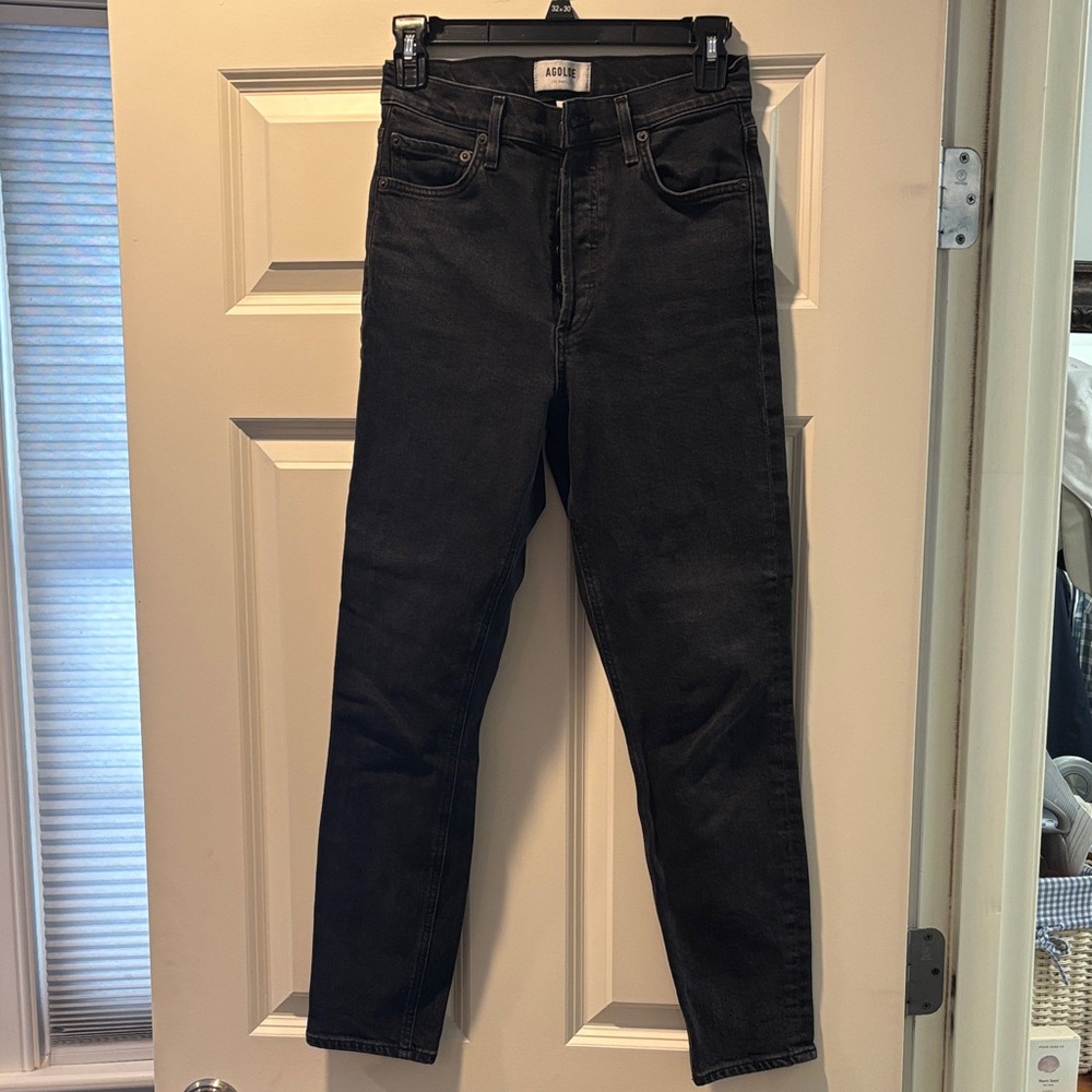 Agolde Dark Denim Jeans size 25 HIGH RISE SLIM button fly